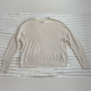 American Eagle Cream Crew Neck Knit Sweater